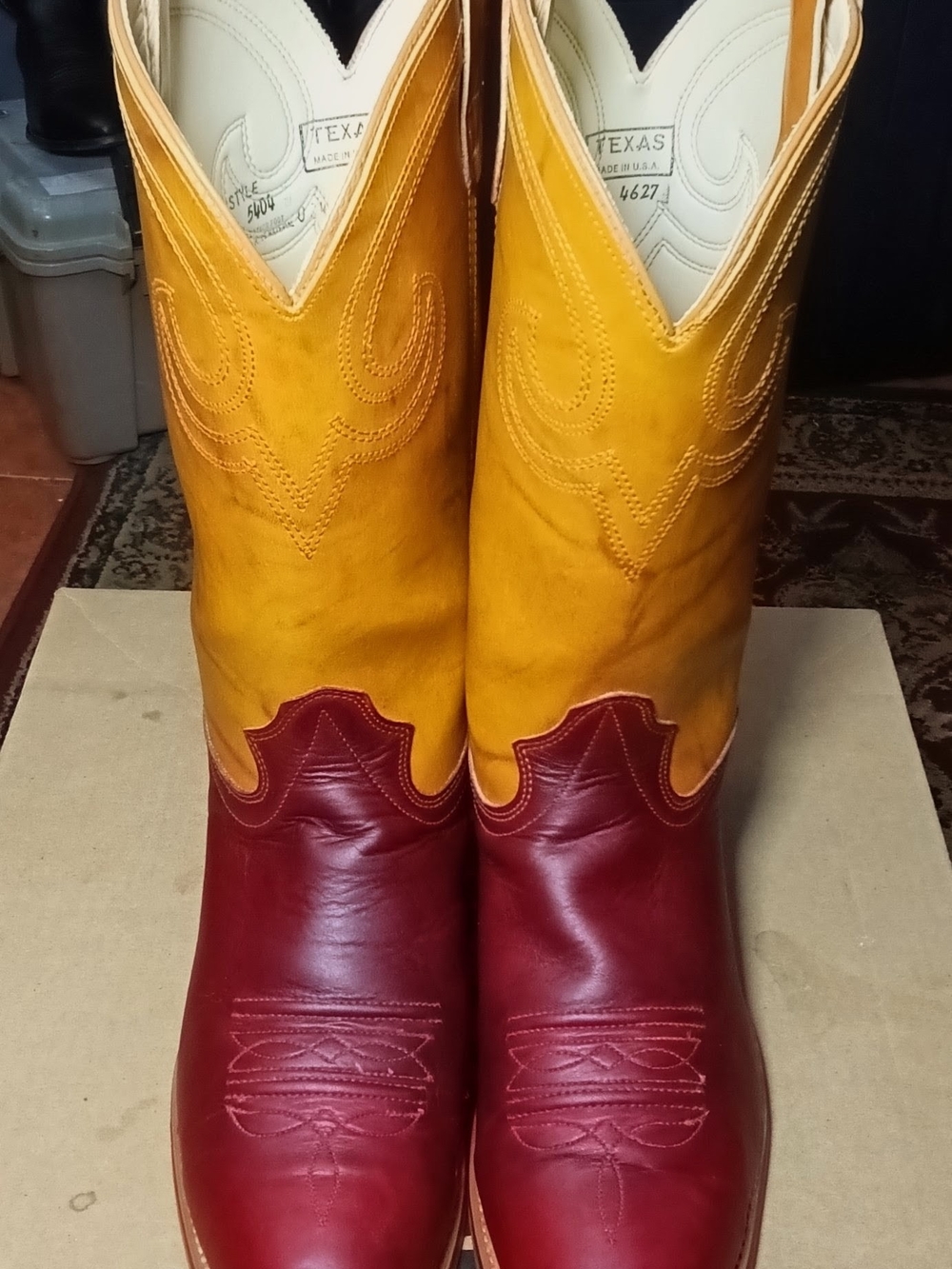 Men's Cowboy Boots, Texas Brand, Oxblood Red, Size 12D